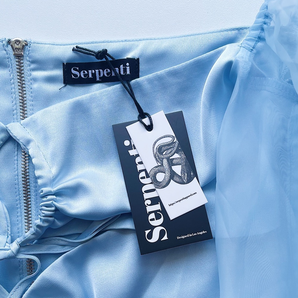 NWT Serpenti The Lemons Blouse in Sky Blue - As Seen on Jhene Aiko - Picture 8 of 14